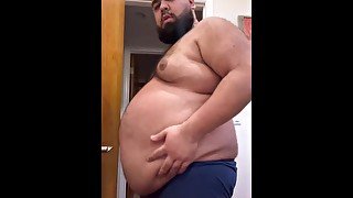 POV verbal Dom Chub playing with belly