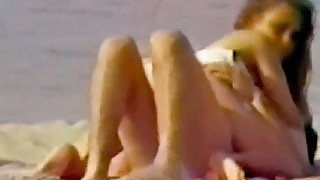 Naughty amateur white couple having sex on the beach