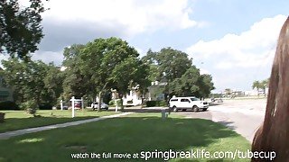 SpringBreakLife Video: Naked In Public - Short Skirt