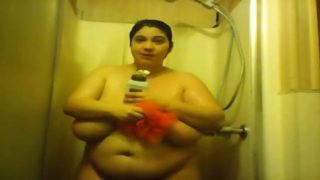 Bbw solo shower webcam