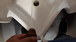 Public toilet Pissing after Holding it in all Day