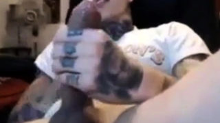 Latin tattoo biggest cock cumshot