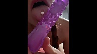 EXTREMELY HORNY TEEN RECORDS DILDO FUCK AND BLOWJOB FOR HER BOYFRIEND