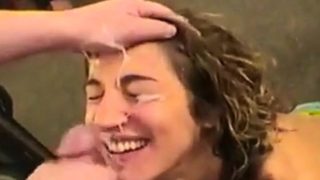 Friends watch her get facial