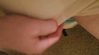 Slapping Package Squeezing Balls and Stroking my Uncut Cock