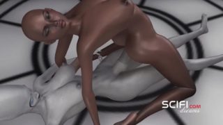 Scifi female alien fucks a black girl in the space station