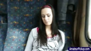 Cutie blows dick in a train compartment