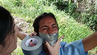 Rope Tied Duct Tape Wrap Gagged By Bully