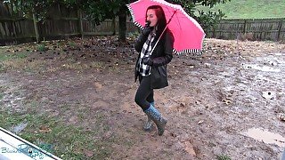 Leather Gloved Smoking In The Rain