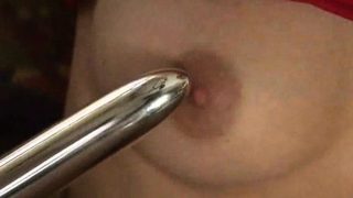 Teenager masturbating in the kitchen