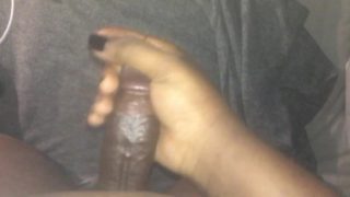 Black Trans Girl Jerking off Cumshot