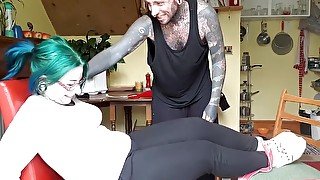 Tattoed milf tickling
