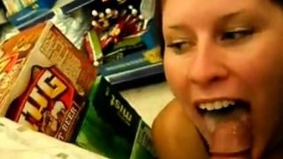 exciting, blowjob in supermarket