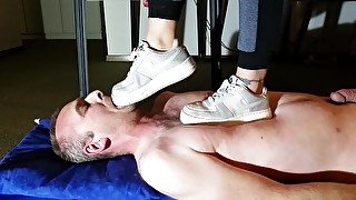 Hard Trampling and Jumping under Nike Sneaker