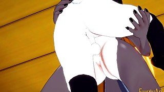 Furry Hentai 3D Yiff - Grey Fox & Panda Bear First Time Sex