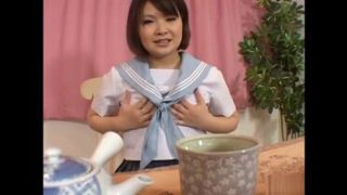 Asian schoolgirl is using her webcam for masturbation in public