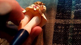 ボーイッシュ美少女JCフィギュア顔スカートに大量ぶっかけ【ハートキャッチプリキュア明堂院いつき（キュアサンシャイン）】