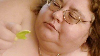 Nude ssbbw eats mini burger for you teasing giantess