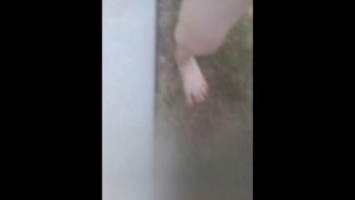 Barefeet And Booty Shorts; Walking Outside (No Audio)