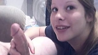 cute teen gives after cumshot blowjob