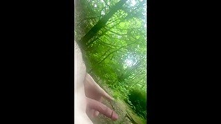 Huge Cumshot In Public Park Almost Caught - RISKY