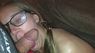 Face, Titty &amp; Pussy Fucking For Good Girl With Pig Tails - Sprayed With Cum