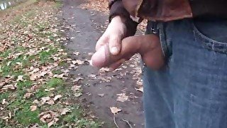 WANKING ON THE CANAL EDGE + cum