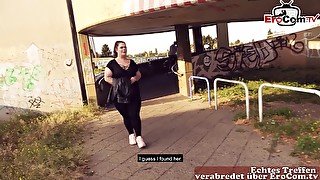 German chubby bbw teen 18+ picked up in public and fucked on street