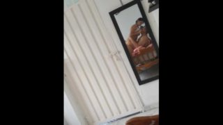 my bull fucking me and sucking my breast and i film from the mirror for bf