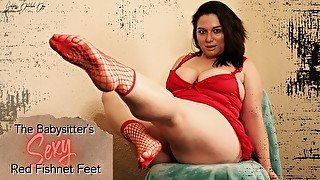 The Babysitter's Sexy Red Fishnet Feet