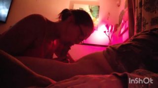 Slow sensual blowjob gaming interruption blooper and cumshot