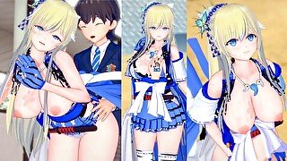 【エロゲーコイカツ！】金髪爆乳女剣士「椿(オリキャラ)」3DCGアニメ動画[Hentai Game Koikatsu! Female sword fighter (Anime 3DCG Video)]