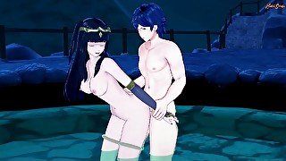 Tharja getting fucked by Chrom in the hot spring - Fire emblem awakening Hentai.