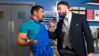 Beefy Ricky Larkin and Draven Navarro fuck in the cake shop