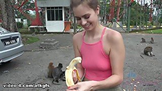 Jill Meets The Monkey And Has A Great Day Out - ATKGirlfriends