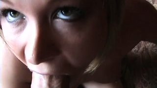 Young blonde girlfriend puts on a perfectly pleasing POV show