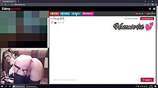 Cute femboy listens to dirty talk on video chat with anal plug and hot squirt