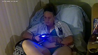 Gamer Girl Smoking Cigarettes In Bra And Panties 7 (close Up)visit Her Channel For Other Videos