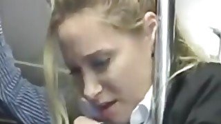 Horny milf touched to multiple orgasm in the bus