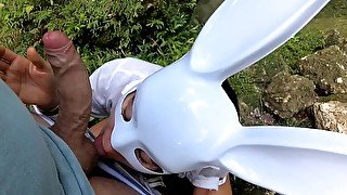 Best public risky blowjob in tropical jungle with PassionBunny - HQ