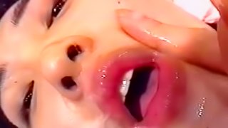 Japanese babe in bukkake orgy