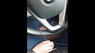 Step mom hand slip under step son pants making him cum on steering wheel