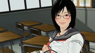 Hentai schoolgirl wanking cock