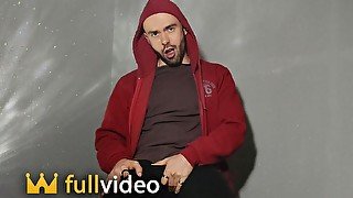 Red hood man in a hot striptease, with the hairy model Louis Ferdinando (full video)