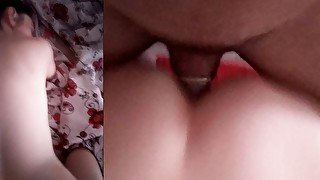 Lusty mommy secretly from her husband gives anal with dialogs