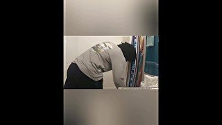 Step Bro gets interrupted by Step sis while cleaning