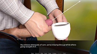 Nursing back to pleasure: cup of coffee filled with cum for the MILF to drink ep 54