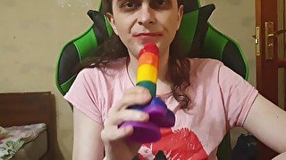 Femboy sucking toy