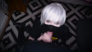 pretty femboy slut blowjob and facial POV