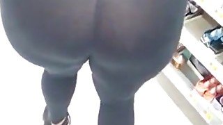 Super bubble ebony thin leggings white thong bendover in my